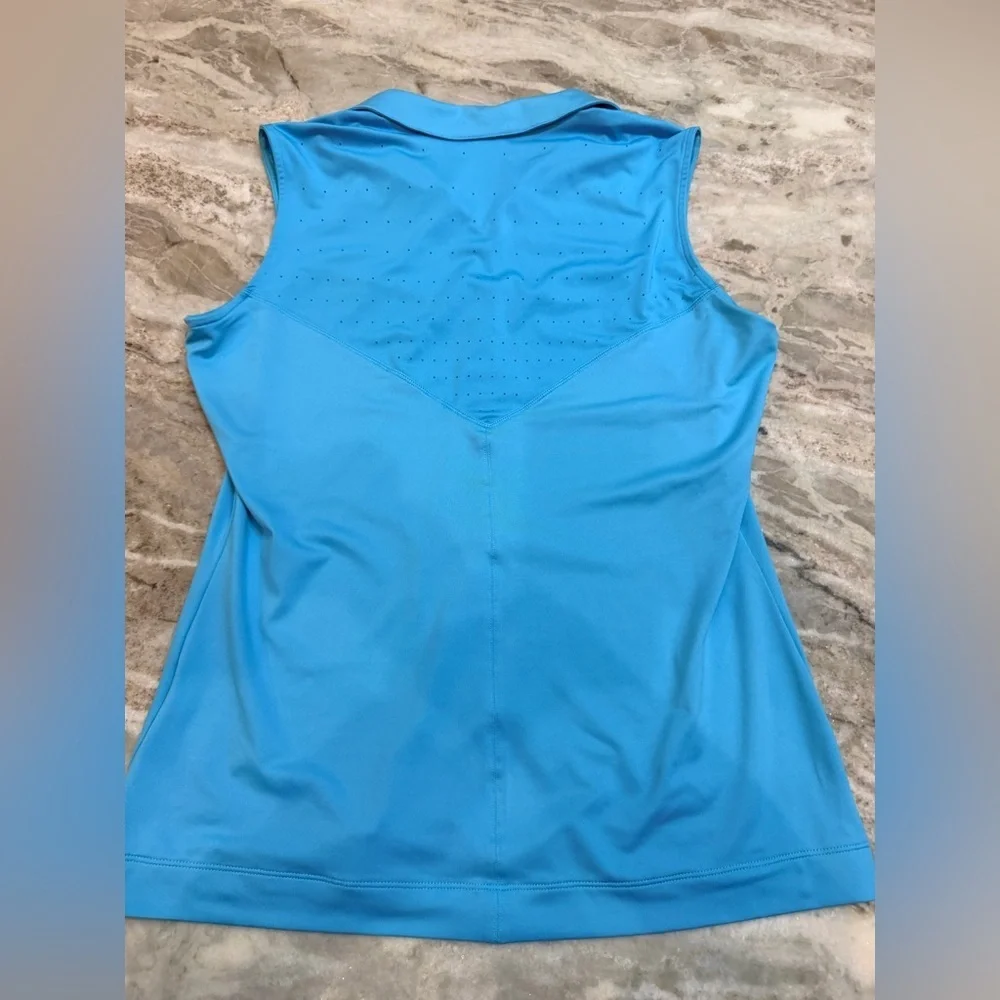 Nike Golf Dri-FIT Sleeveless Polo Medium Blue Performance Top